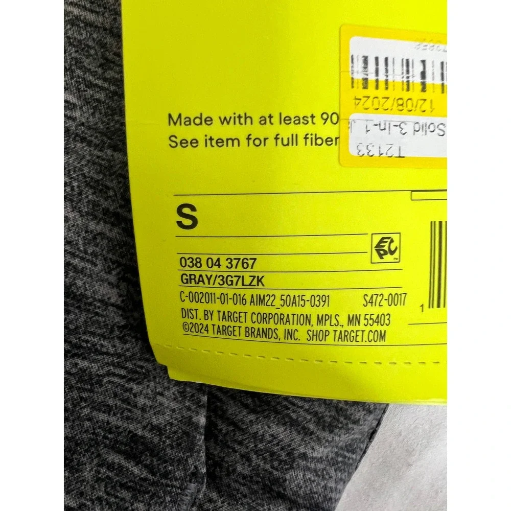 All in Motion‎ Kids Gray Puffer Jacket Wind Water Resistant Full Zip S